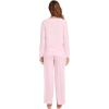 imageWiWi Womens Pajamas Set Viscose from Bamboo Long Raglan Sleeve Pajama Sets Pjs Soft Sleepwear SXXLPink