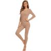 imageWiWi Thermal Underwear Set for Women Long Johns Sets Soft Base Layer Pajama Thermals Warm Top ampamp Bottom SXXLBrown