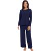 imageWiWi Womens Pajamas Set Viscose from Bamboo Long Raglan Sleeve Pajama Sets Pjs Soft Sleepwear SXXLNavy