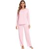 imageWiWi Womens Pajamas Set Viscose from Bamboo Long Raglan Sleeve Pajama Sets Pjs Soft Sleepwear SXXLPink