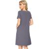 imageWiWi Loose Comfy Nightgowns for Women Soft Short Sleeve Night Shirt Lightweight Plus Size Sleepwear S4XDark Grey
