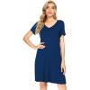 imageWiWi Loose Comfy Nightgowns for Women Soft Short Sleeve Night Shirt Lightweight Plus Size Sleepwear S4XInk Blue