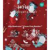 imageWiWi Bamboo Viscose Pajama Set for Women Soft Long Sleeve Top with Pants Sleepwear 2 Piece Pjs Sets Sleepwear SXXLChristmas Elk on Red