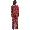 imageWiWi Bamboo Viscose Pajama Set for Women Soft Long Sleeve Top with Pants Sleepwear 2 Piece Pjs Sets Sleepwear SXXLChristmas Elk on Red
