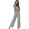 imageWiWi Bamboo Viscose Pajama Set for Women Soft Long Sleeve Top with Pants Sleepwear 2 Piece Pjs Sets Sleepwear SXXLHeather Grey