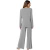 imageWiWi Bamboo Viscose Pajama Set for Women Soft Long Sleeve Top with Pants Sleepwear 2 Piece Pjs Sets Sleepwear SXXLHeather Grey