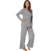imageWiWi Bamboo Viscose Pajama Set for Women Soft Long Sleeve Top with Pants Sleepwear 2 Piece Pjs Sets Sleepwear SXXLHeather Grey