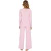 imageWiWi Bamboo Viscose Pajama Set for Women Soft Long Sleeve Top with Pants Sleepwear 2 Piece Pjs Sets Sleepwear SXXLPink