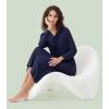 imageWiWi Nightgowns for Women Soft Sleepwear Long Sleeve Nightshirts Pajamas Gown Viscose from Bamboo Pjs SXXLNavy