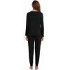 imageWiWi Womens 2 Piece Bamboo from Viscose Pajama Set Long Sleeve Top Jogger Pants Loungewear Pjs Sets SXXLBlack