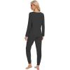 imageWiWi Womens 2 Piece Bamboo from Viscose Pajama Set Long Sleeve Top Jogger Pants Loungewear Pjs Sets SXXLCharcoal Heather