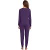 imageWiWi Womens 2 Piece Bamboo from Viscose Pajama Set Long Sleeve Top Jogger Pants Loungewear Pjs Sets SXXLDark Purple