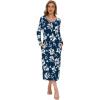 imageWiWi Nightgowns for Women Soft Sleepwear Long Sleeve Nightshirts Pajamas Gown Viscose from Bamboo Pjs SXXLAink Blue Floral