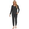 imageWiWi Womens 2 Piece Bamboo from Viscose Pajama Set Long Sleeve Top Jogger Pants Loungewear Pjs Sets SXXLCharcoal Heather