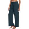 imageWiWi Women s Pajamas Pants with Pocket Soft Viscose from Bamboo Yoga Loose Pant Comfy Pajama Bottoms SXXLDark Bluish Green