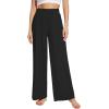 imageWiWi Womens Wide Leg Palazzo Lounge Pants Viscose from Bamboo Sweatpants Comfy Sleep Bottoms with Pockets SXXLBlack