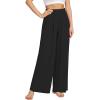 imageWiWi Womens Wide Leg Palazzo Lounge Pants Viscose from Bamboo Sweatpants Comfy Sleep Bottoms with Pockets SXXLBlack