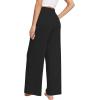 imageWiWi Womens Wide Leg Palazzo Lounge Pants Viscose from Bamboo Sweatpants Comfy Sleep Bottoms with Pockets SXXLBlack