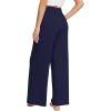imageWiWi Womens Wide Leg Palazzo Lounge Pants Viscose from Bamboo Sweatpants Comfy Sleep Bottoms with Pockets SXXLNavy