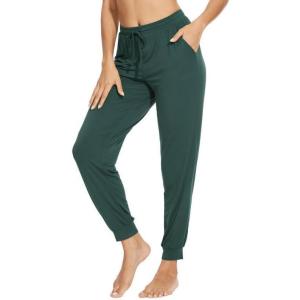 imageWiWi Pajama Pants for Women Soft Viscose from Bamboo Comfortable Womens Lightweight Sleep Pj Bottoms SXXLBlackish Green
