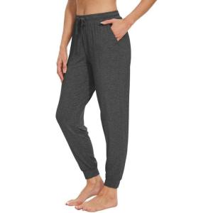 imageWiWi Pajama Pants for Women Soft Viscose from Bamboo Comfortable Womens Lightweight Sleep Pj Bottoms SXXLCharcoal Heather