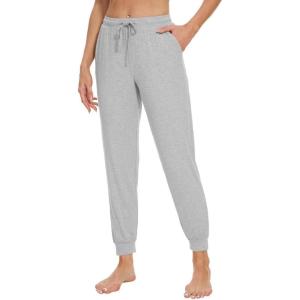 imageWiWi Pajama Pants for Women Soft Viscose from Bamboo Comfortable Womens Lightweight Sleep Pj Bottoms SXXLLight Heather Grey