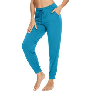 imageWiWi Pajama Pants for Women Soft Viscose from Bamboo Comfortable Womens Lightweight Sleep Pj Bottoms SXXLTeal Blue