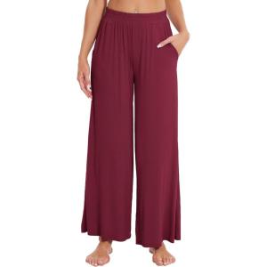 imageWiWi Viscose from Bamboo Women s Pajamas Pants Soft Yoga Loose Pant Comfy Pajama Bottoms SXXLWine