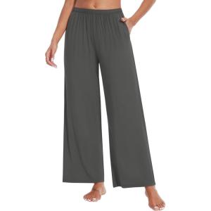 imageWiWi Women s Pajamas Pants with Pocket Soft Viscose from Bamboo Yoga Loose Pant Comfy Pajama Bottoms SXXLCharcoal