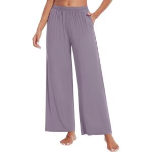 imageWiWi Women s Pajamas Pants with Pocket Soft Viscose from Bamboo Yoga Loose Pant Comfy Pajama Bottoms SXXLViolet