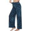 imageWiWi Pajama Pants for Women Plus Size Pajamas Bottoms Wide Leg Lounge Soft Pj SweatpantsViscose Made from Bamboo S4XAblue Flowers
