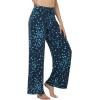 imageWiWi Pajama Pants for Women Plus Size Pajamas Bottoms Wide Leg Lounge Soft Pj SweatpantsViscose Made from Bamboo S4XAblue Flowers