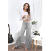 imageWiWi Pajama Pants for Women Plus Size Pajamas Bottoms Wide Leg Lounge Soft Pj SweatpantsViscose Made from Bamboo S4XAheather Grey
