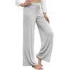 imageWiWi Pajama Pants for Women Plus Size Pajamas Bottoms Wide Leg Lounge Soft Pj SweatpantsViscose Made from Bamboo S4XAlight Heather Grey