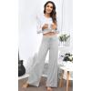 imageWiWi Pajama Pants for Women Plus Size Pajamas Bottoms Wide Leg Lounge Soft Pj SweatpantsViscose Made from Bamboo S4XAlight Heather Grey