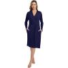 imageWiWi Womens Robe Long Sleeve Bathrobe with Pockets Soft Kimono Spa Lightweight Robes Bamboo Viscose Loungewear SXXLNavy
