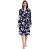 imageWiWi Womens Robe Long Sleeve Bathrobe with Pockets Soft Kimono Spa Lightweight Robes Bamboo Viscose Loungewear SXXLNavy Floral