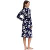 imageWiWi Womens Robe Long Sleeve Bathrobe with Pockets Soft Kimono Spa Lightweight Robes Bamboo Viscose Loungewear SXXLNavy Floral