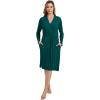imageWiWi Womens Robe Long Sleeve Bathrobe with Pockets Soft Kimono Spa Lightweight Robes Bamboo Viscose Loungewear SXXLPeacock Green