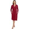 imageWiWi Womens Robe Long Sleeve Bathrobe with Pockets Soft Kimono Spa Lightweight Robes Bamboo Viscose Loungewear SXXLWine Red