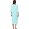 imageWiWi Womens Viscose from Bamboo Nightgowns 34 Sleeves Nightshirts Full Length Soft Knit Sleep Shirts SXXLAaqua