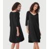 imageWiWi Womens Viscose from Bamboo Nightgowns 34 Sleeves Nightshirts Full Length Soft Knit Sleep Shirts SXXLBblack