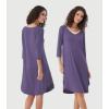 imageWiWi Womens Viscose from Bamboo Nightgowns 34 Sleeves Nightshirts Full Length Soft Knit Sleep Shirts SXXLBlavender