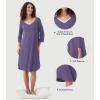imageWiWi Womens Viscose from Bamboo Nightgowns 34 Sleeves Nightshirts Full Length Soft Knit Sleep Shirts SXXLBlavender