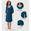 imageWiWi Womens Viscose from Bamboo Nightgowns 34 Sleeves Nightshirts Full Length Soft Knit Sleep Shirts SXXLBpeacock Blue