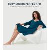 imageWiWi Womens Viscose from Bamboo Nightgowns 34 Sleeves Nightshirts Full Length Soft Knit Sleep Shirts SXXLBpeacock Blue
