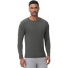 imageWiWi Shirts for Men Long Sleeve Underwear Viscose from Bamboo SlimFit Tee Baselayer Mens Stretchable Shirt Soft Top SXXLCharcoal