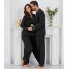 imageWiWi Couples Pajamas Set Women ampamp Men Long Sleeve 2 Piece Pj Sets Viscose from Bamboo Button Down Sleepwear SXXLBlack