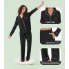 imageWiWi Couples Pajamas Set Women ampamp Men Long Sleeve 2 Piece Pj Sets Viscose from Bamboo Button Down Sleepwear SXXLBlack