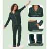 imageWiWi Couples Pajamas Set Women ampamp Men Long Sleeve 2 Piece Pj Sets Viscose from Bamboo Button Down Sleepwear SXXLBlackish Green